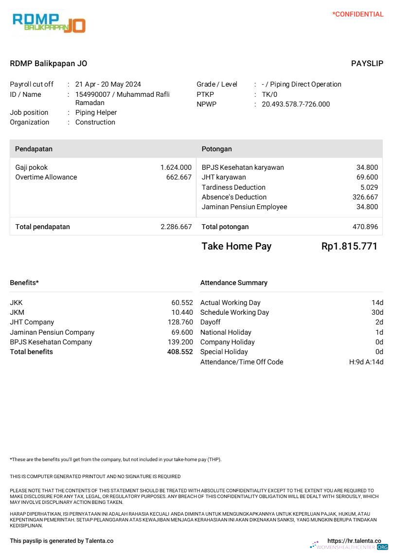 Download RDMP Balikpapan JO construction company payslip template in Word and PDF formats.pdf, 1 Photoshop template